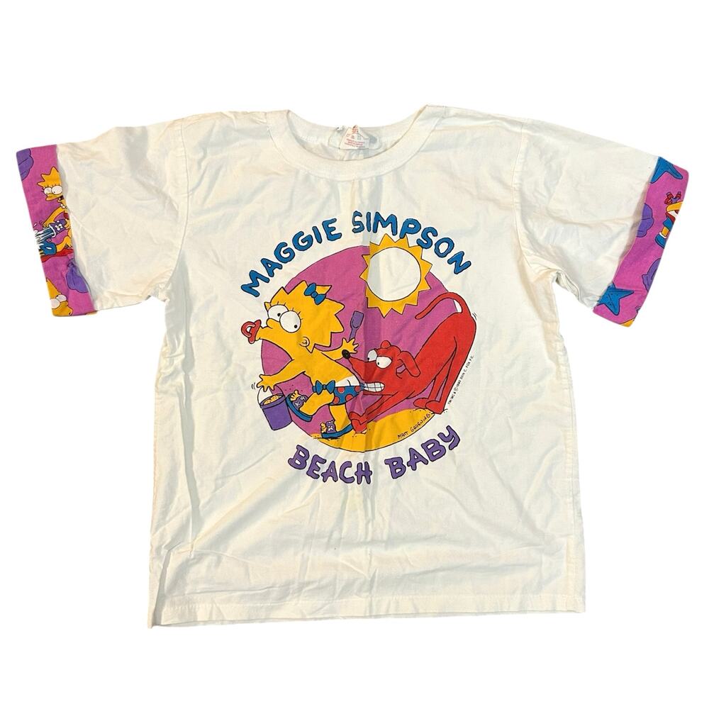 Vtg 90s The Simpsons Maggie Simpson T-shirt Youth 14/16 Large Matt Groening